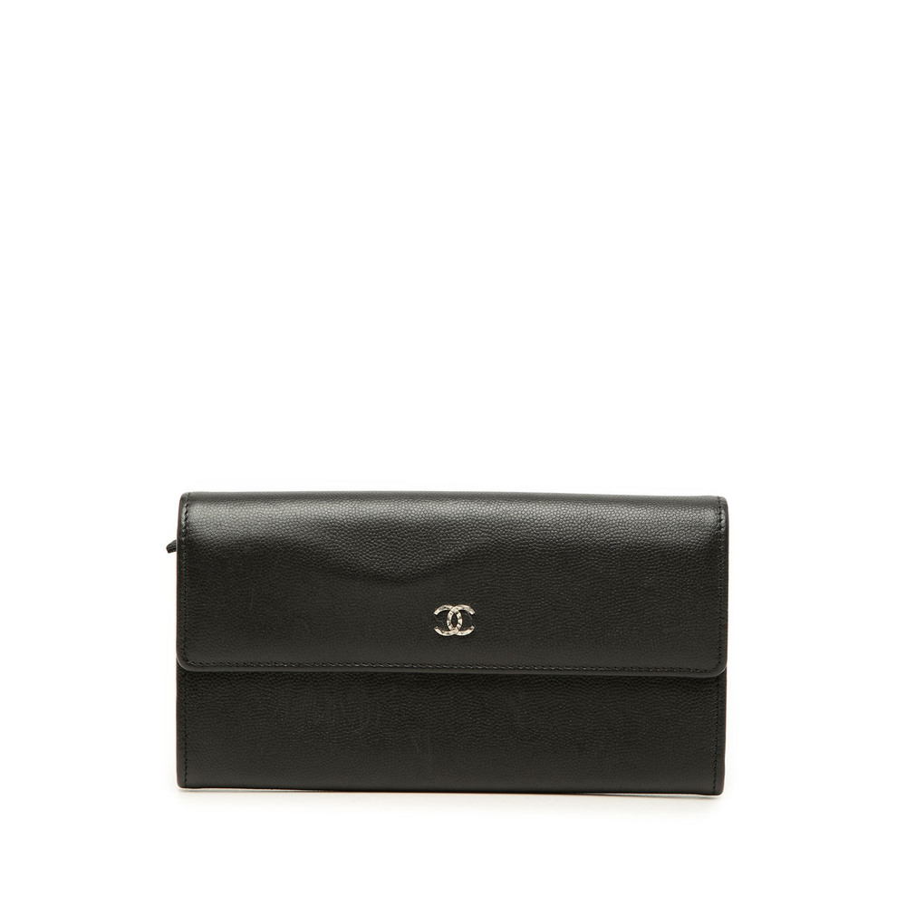 Pre-Loved Chanel CC Caviar Flap Long Wallet